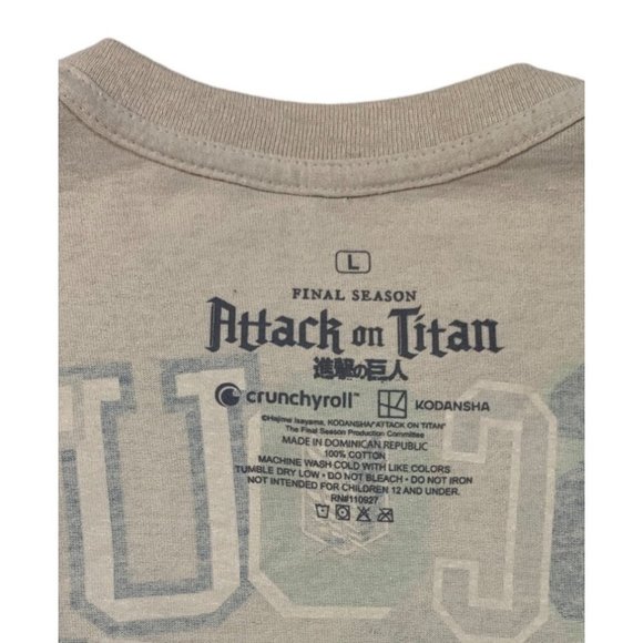 Attack on Titan Final Season Graphic T-Shirt ~ Tan (Large) - Picture 3 of 3